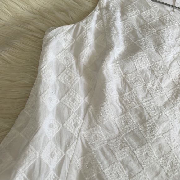 Southern tide white geometrical print crewneck sleeveless sheath midi dress sz 4 - Picture 10 of 17